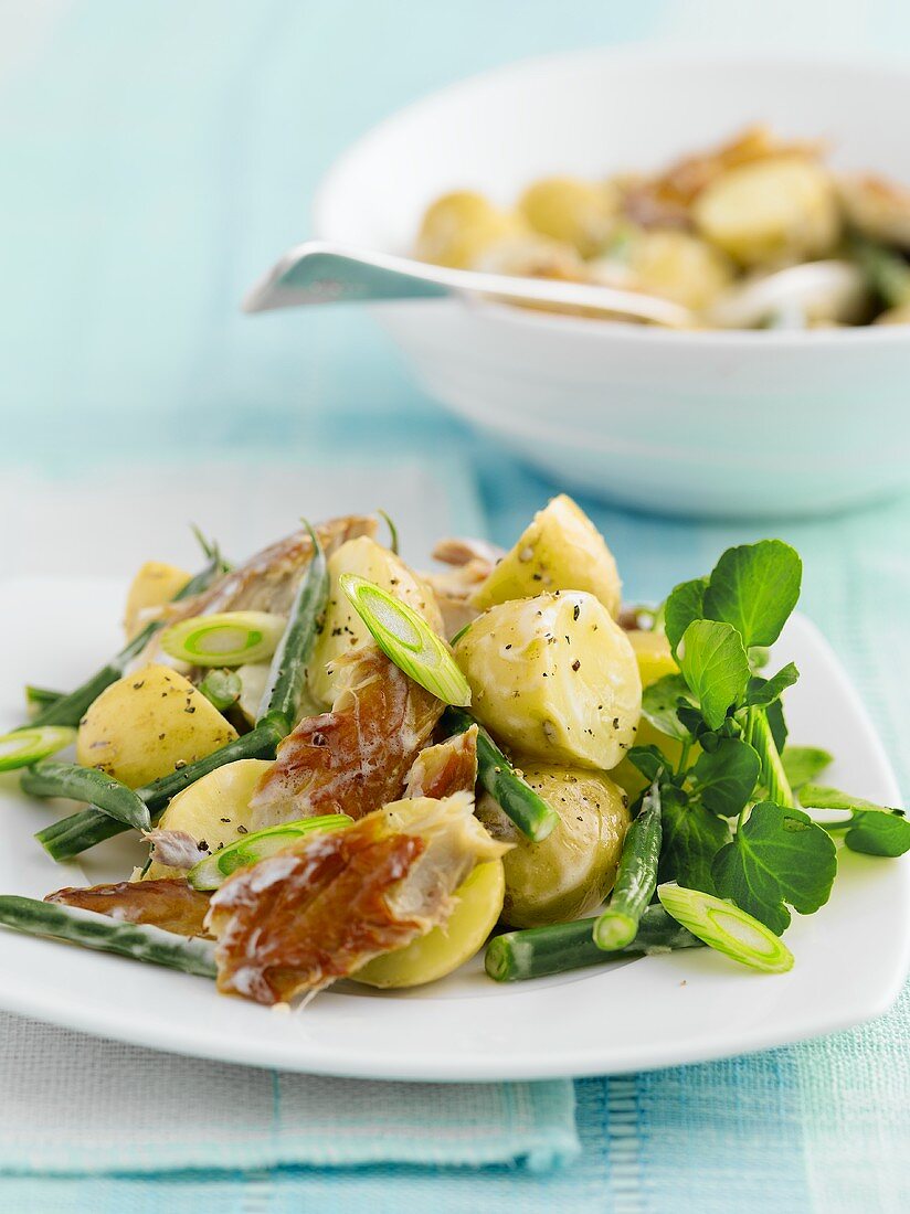 Potato salad with mackerel
