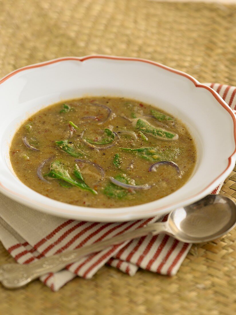 Lentil and spinach soup