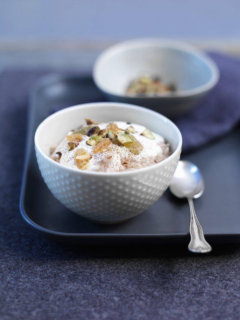 Rice puddings with orange flowers