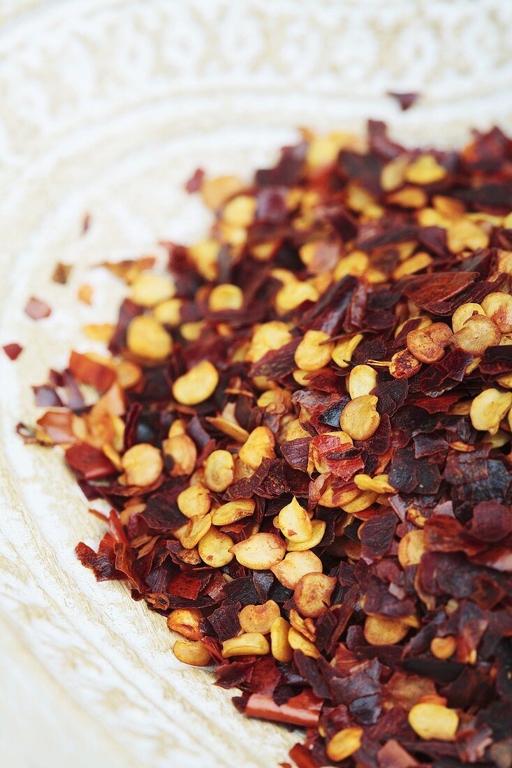 Dried chilli flakes