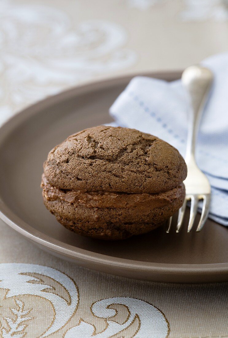 Chocolate Whoopie Pies with chocolate cream filling
