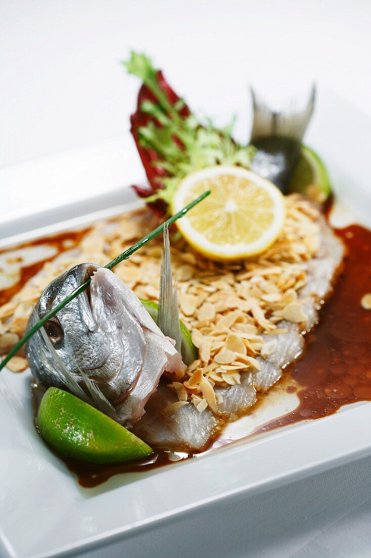 Marinated bream with slivered almonds