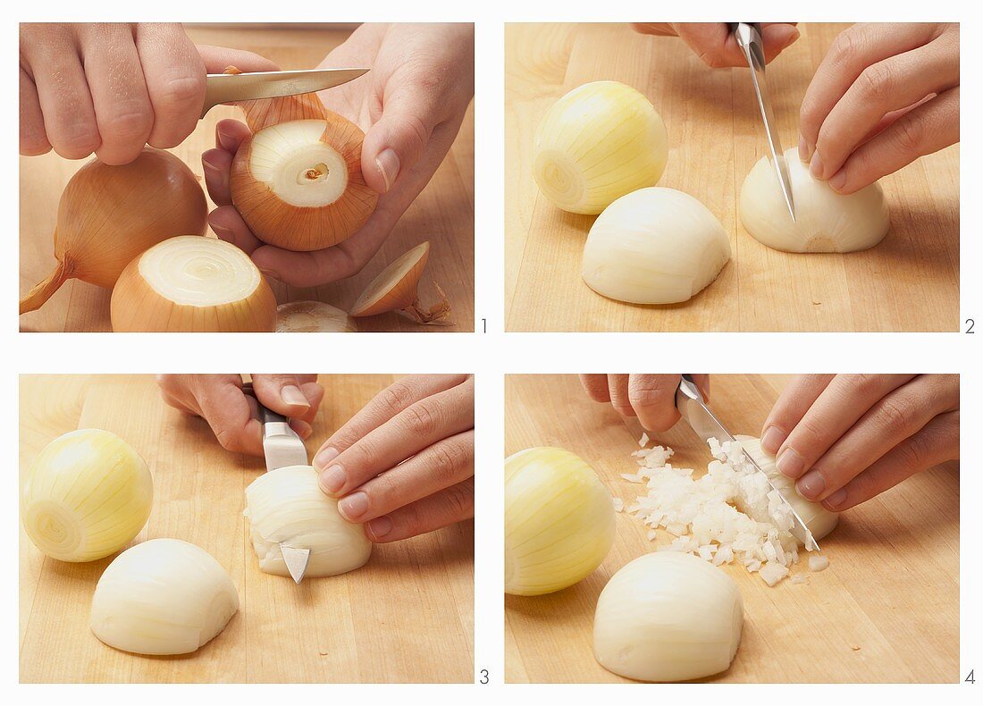 Onions being chopped