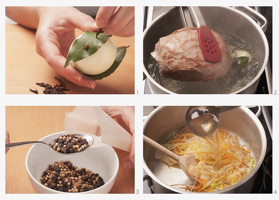 Onions and root vegetables being prepared