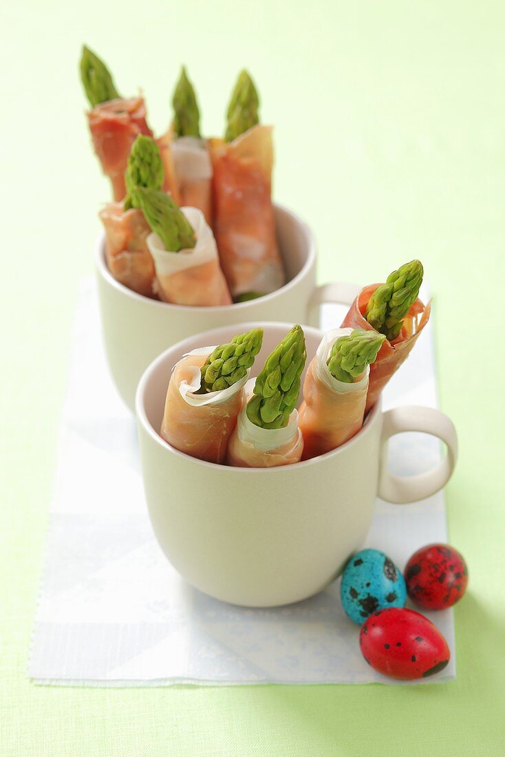 Ham and asparagus rolls for Easter