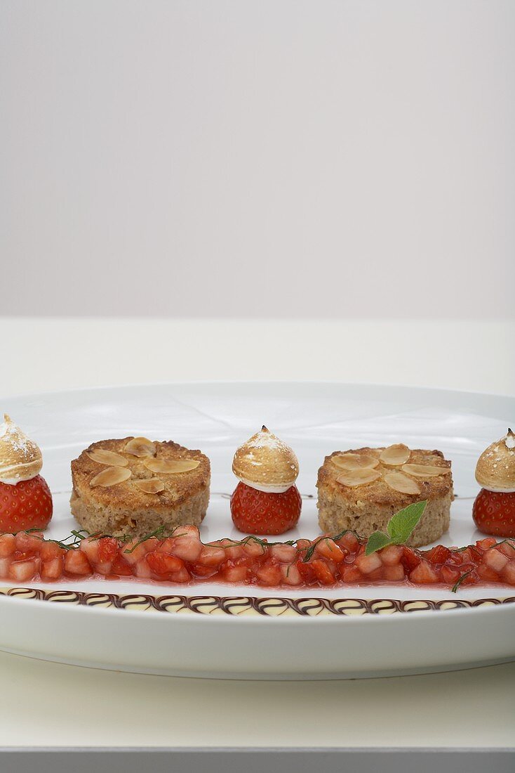 French toast with a strawberry and basil salad