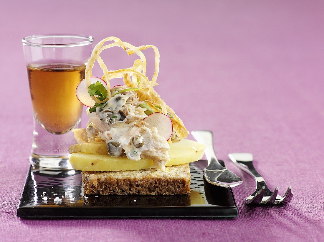 Bread with bückling salad (Sweden)