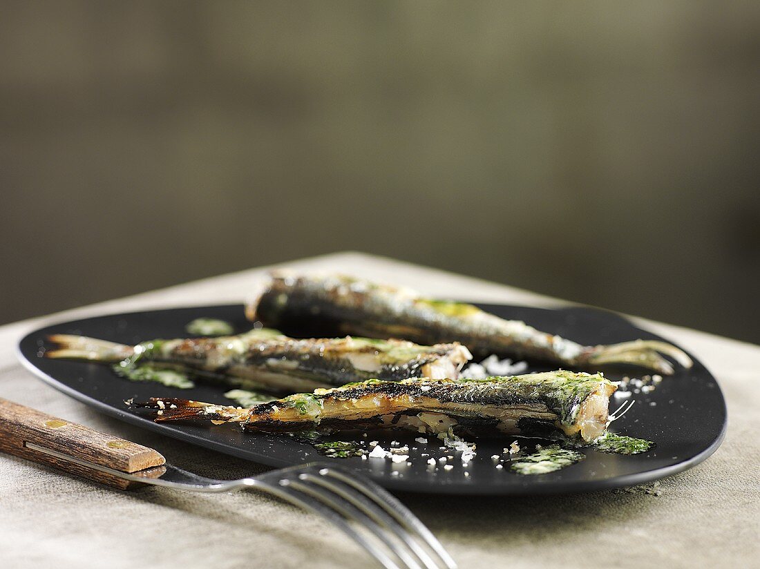 Baltic Sea herring with herb butter and salt