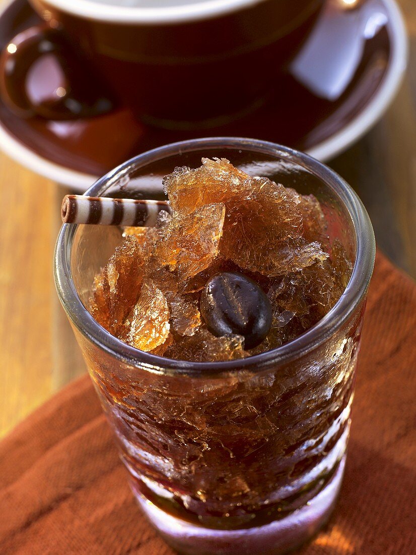 Espresso granita in a glass