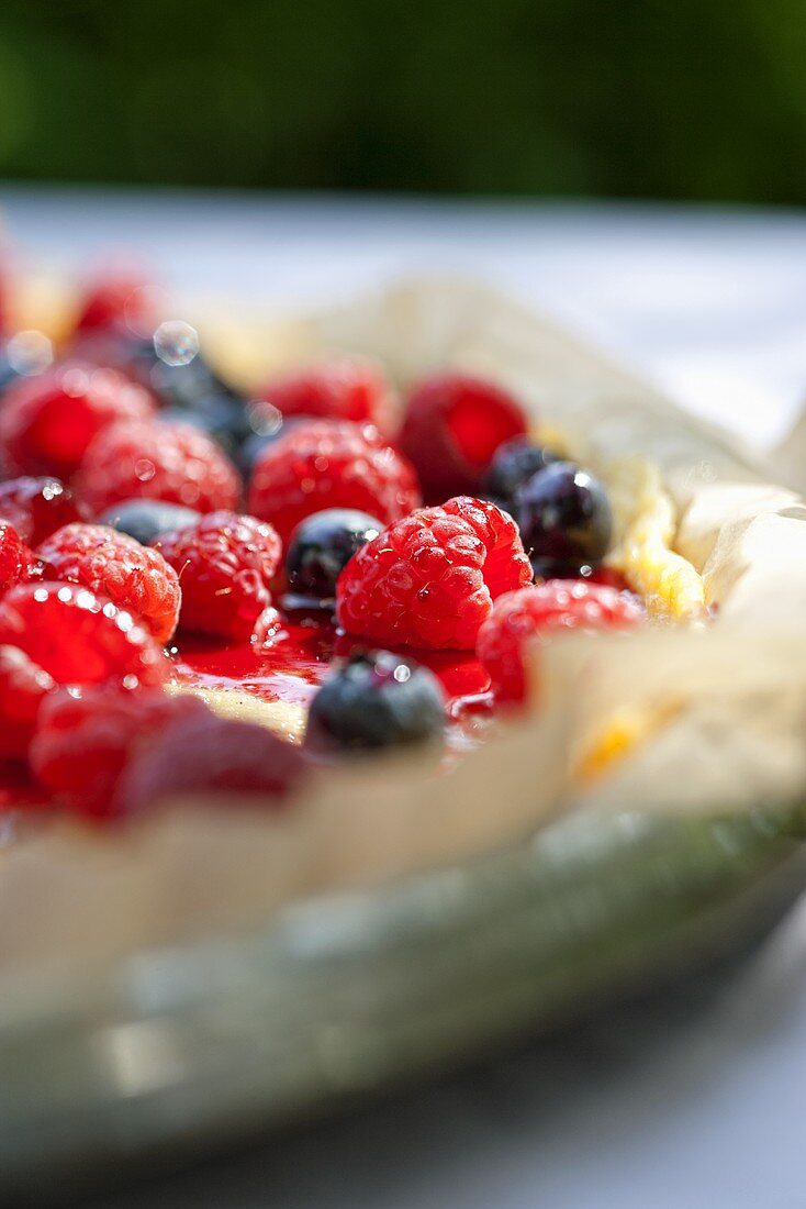 Mascarpone tart with fresh berries (detail)