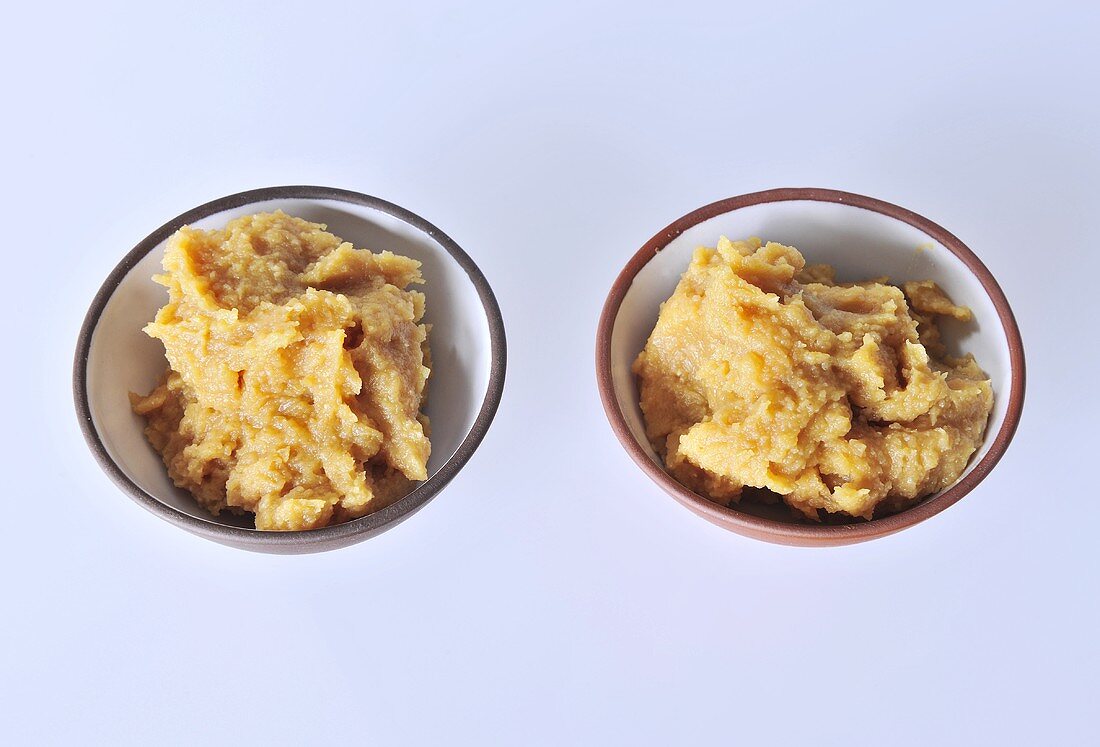 Two bowl of miso paste