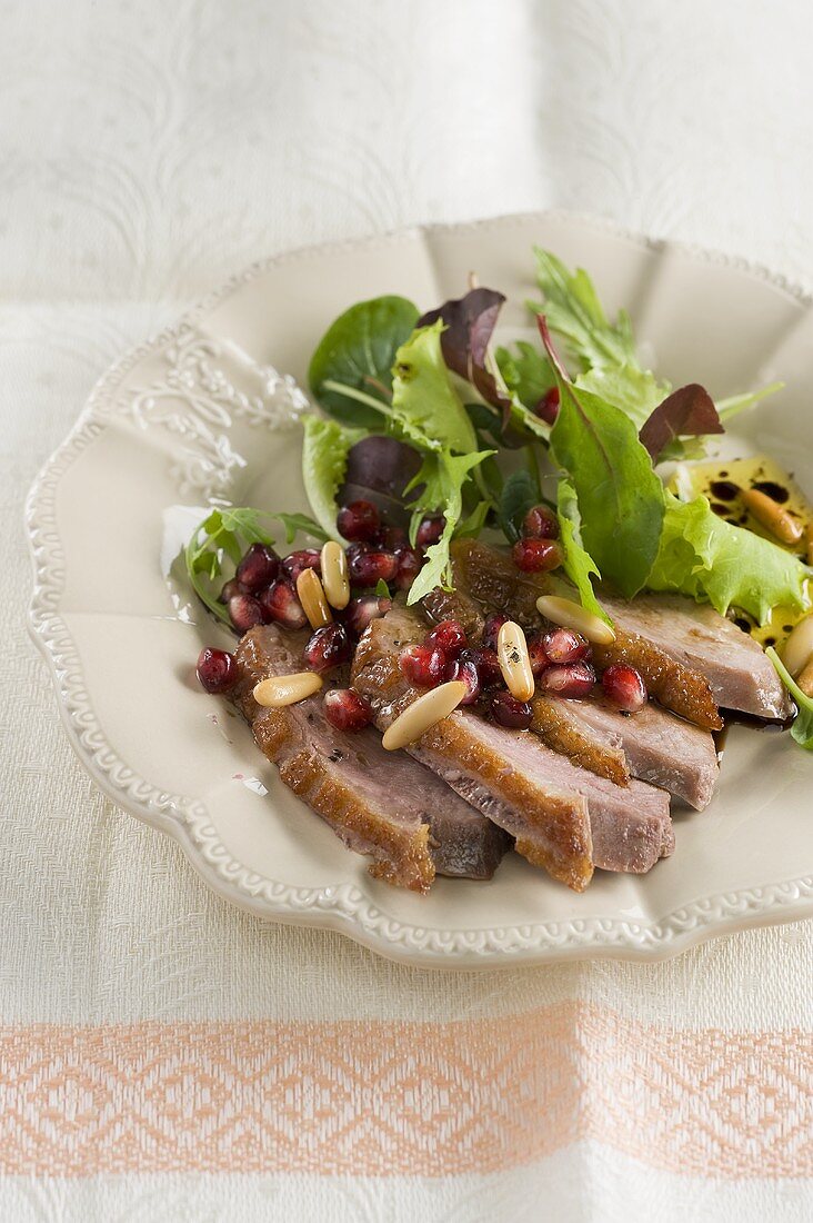 Insalata con petto d'oca (Salat mit Gänsebrust, Italien)