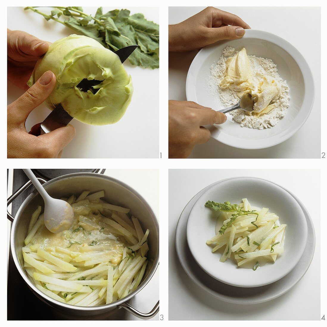 Preparing kohlrabi as a vegetable