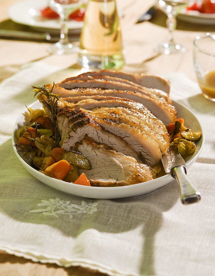 Vitello in umido con verdure (roast veal with vegetables)