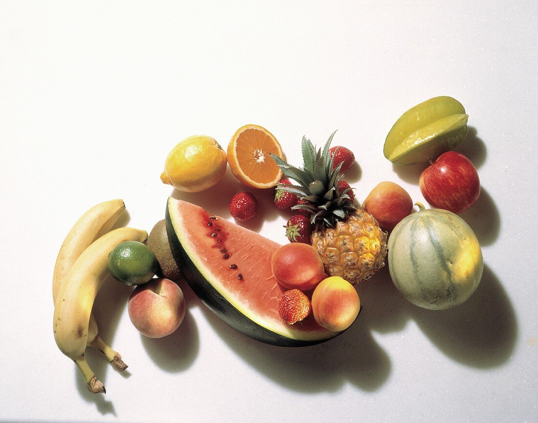 Mixed Fruit Still Life; Overhead