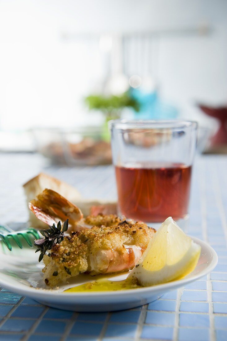 Gamberi alla griglia (grilled prawns, Italy)