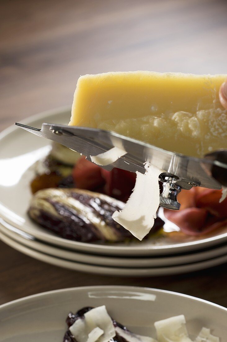 Cheese being grated