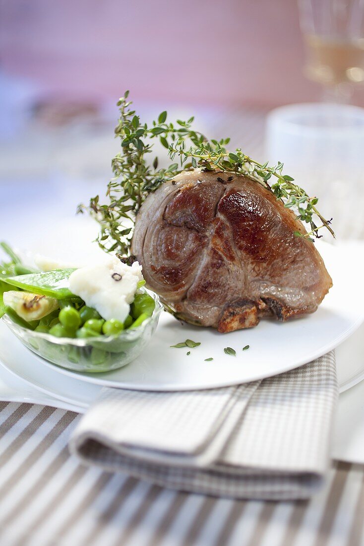 Leg of lamb with thyme