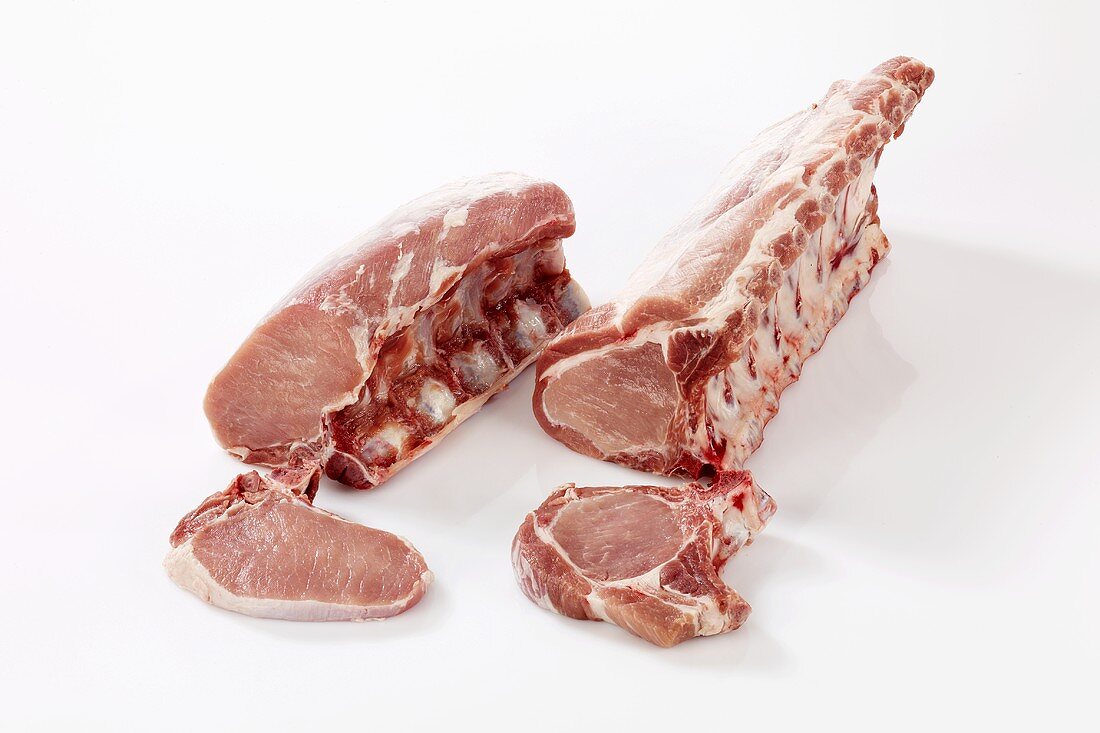 Pork loin joint and pork T-bone chops