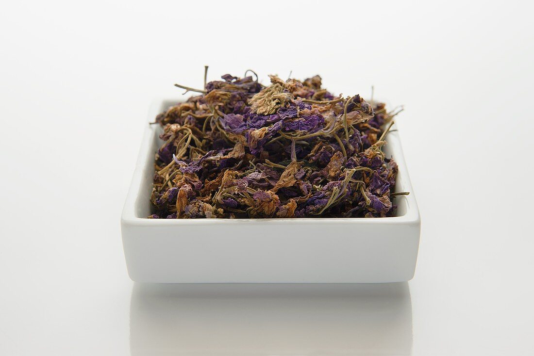 Dried purple delphinium