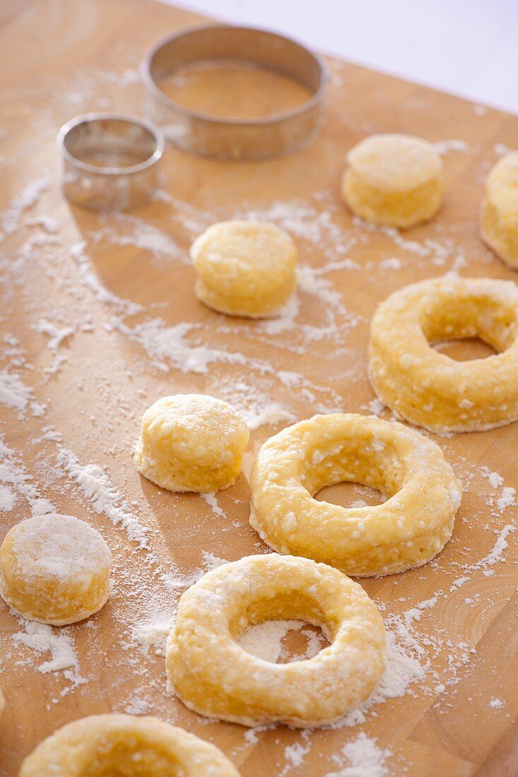 Raw doughnuts