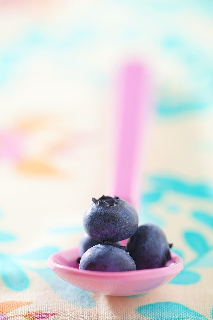 Blueberries on a spoon