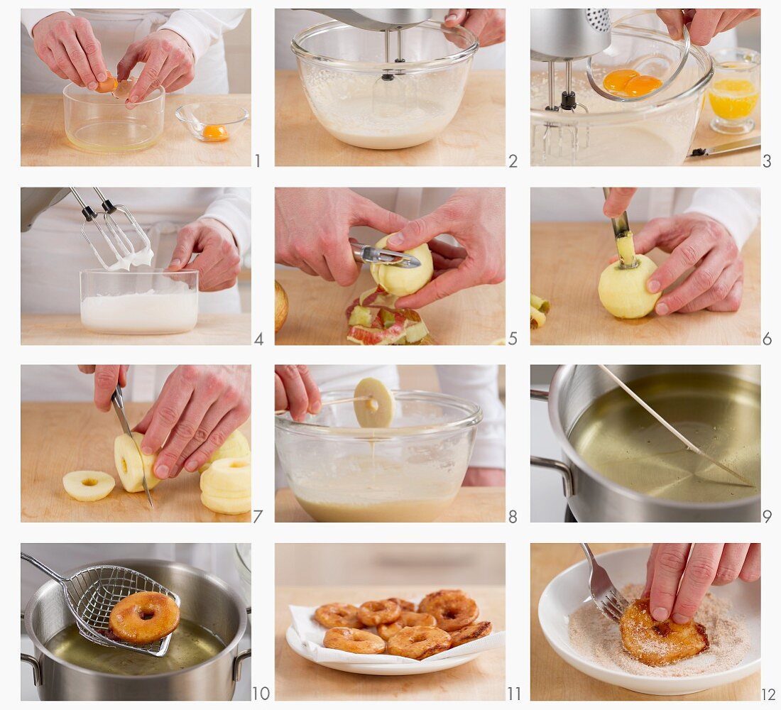 Steps for making apple fritters