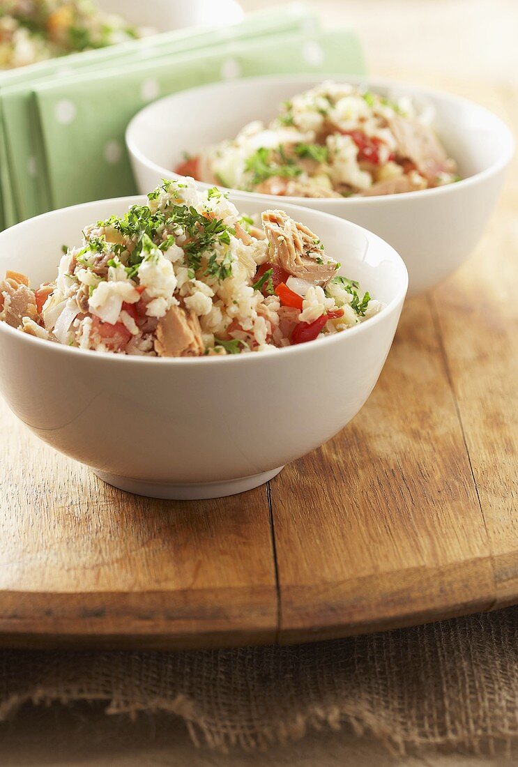 Rice salad with tuna fish