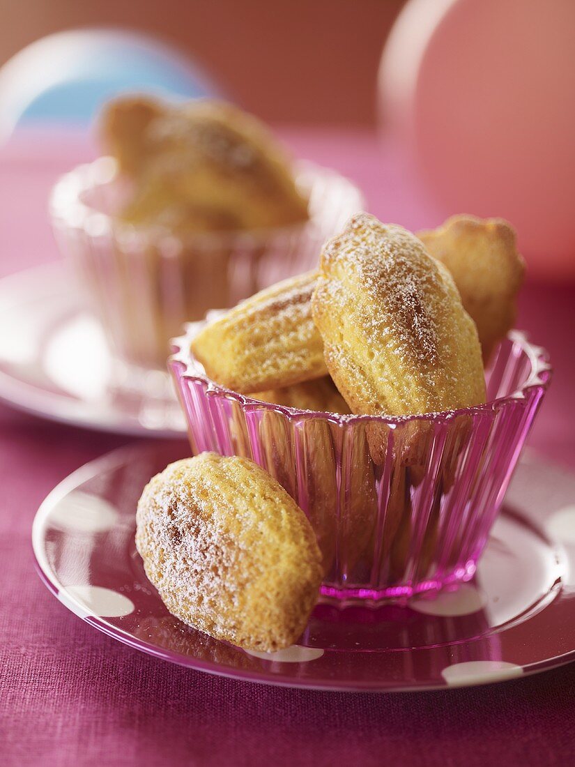 Madeleines with icing sugar