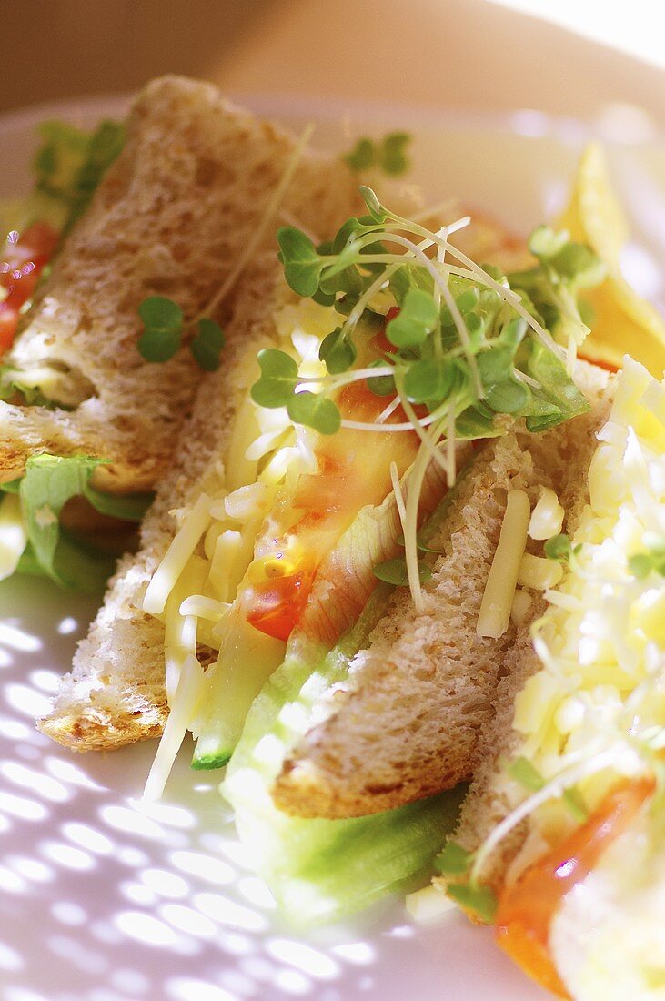 Vegetable and cress sandwiches