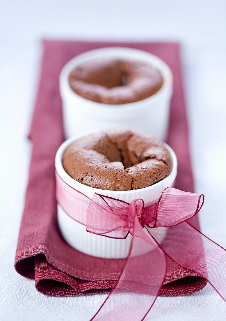 Chocolate souffles for gift giving