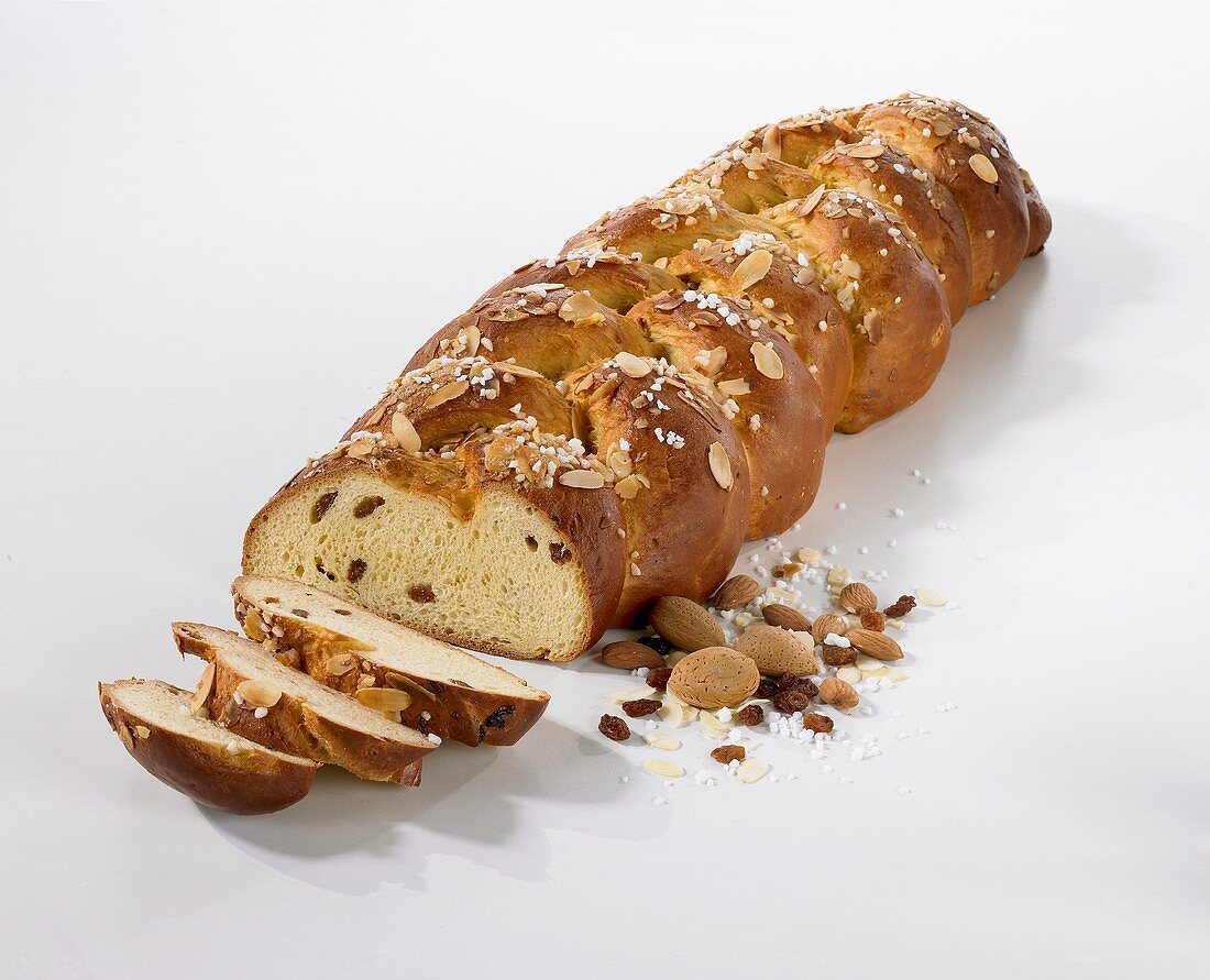 Sliced yeast braid bread