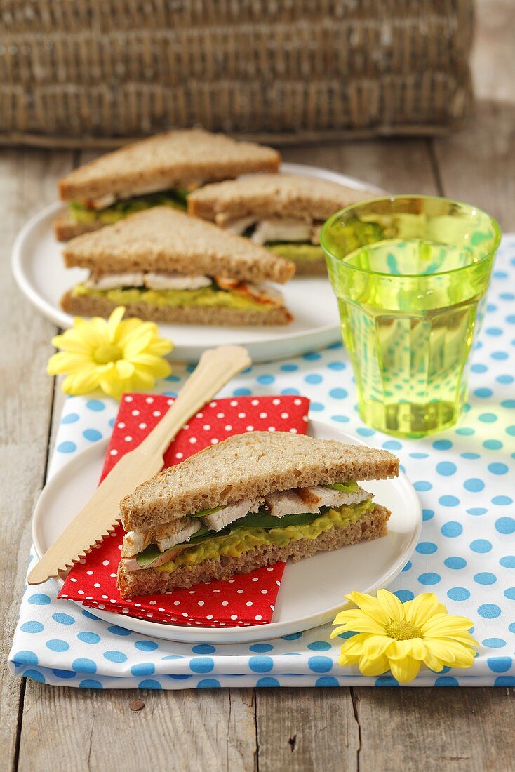 Turkey-avocado sandwiches