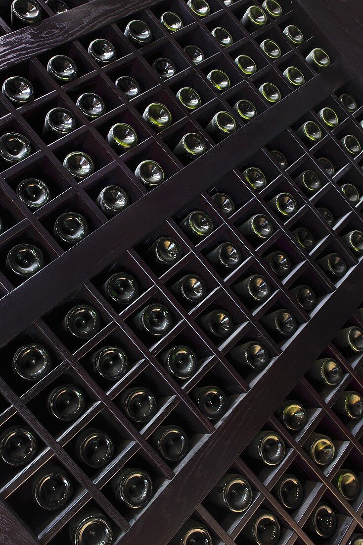 Wine bottles in a wine cellar (Graham Beck, Franschhoek, SA)