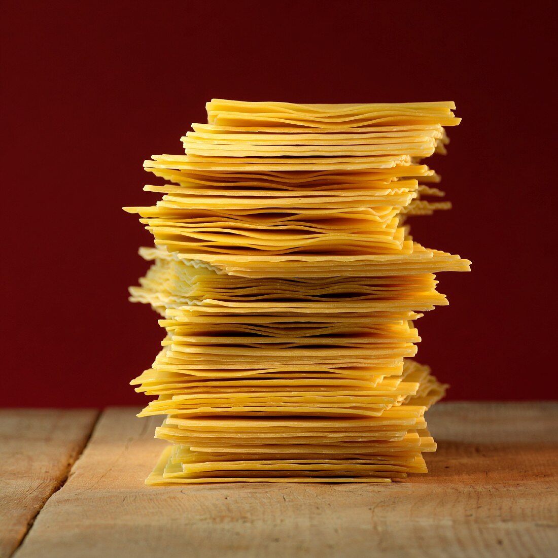 A stack of lasagne sheets
