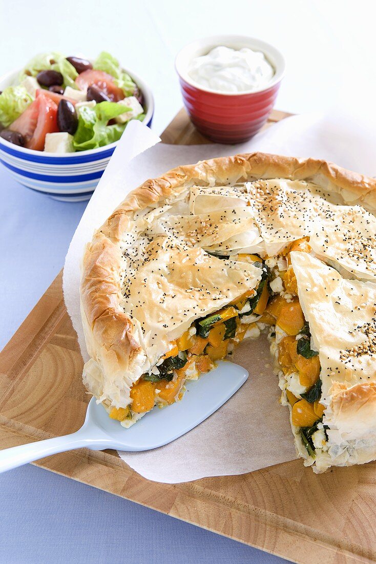 A puff pastry vegetable pie
