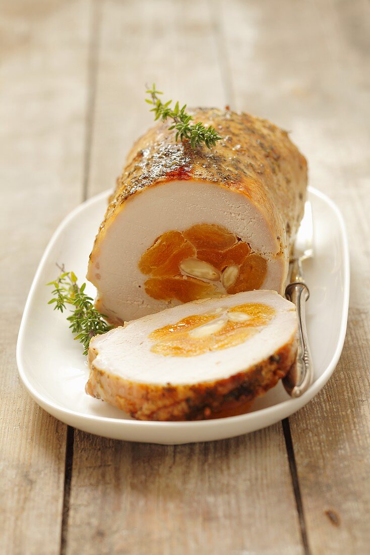 Pork roulade with an apricot filling