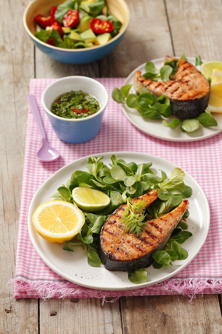 Grilled salmon cutlet