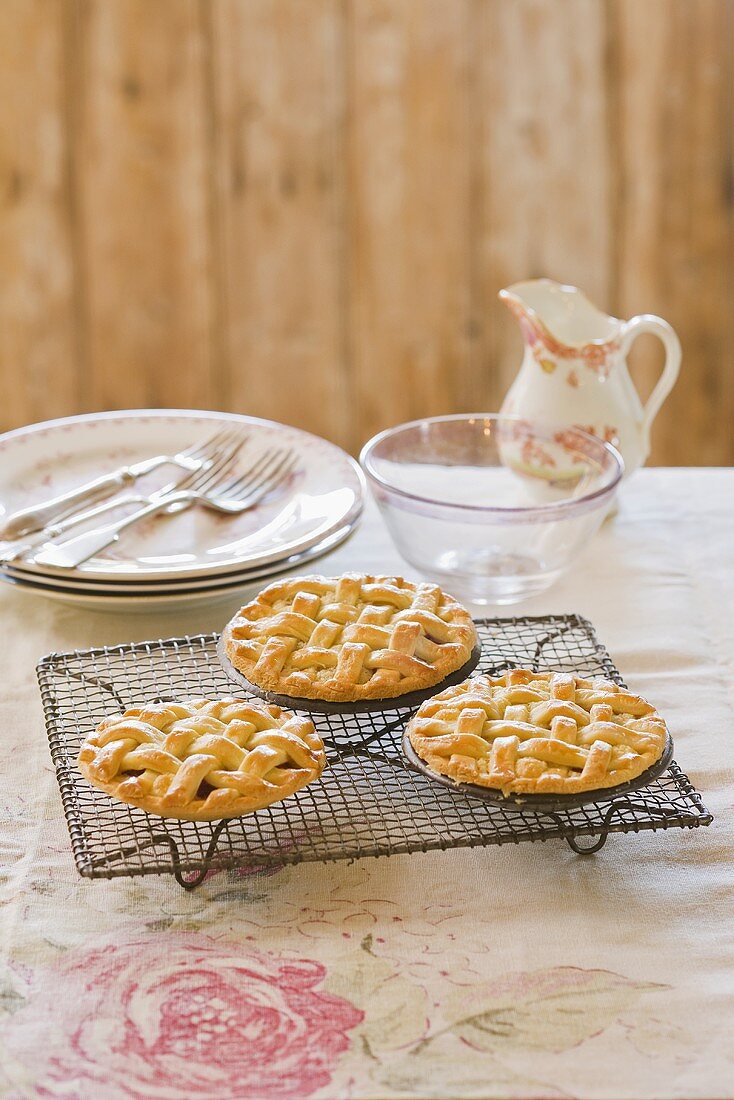 Raspberry pies with lattice lids