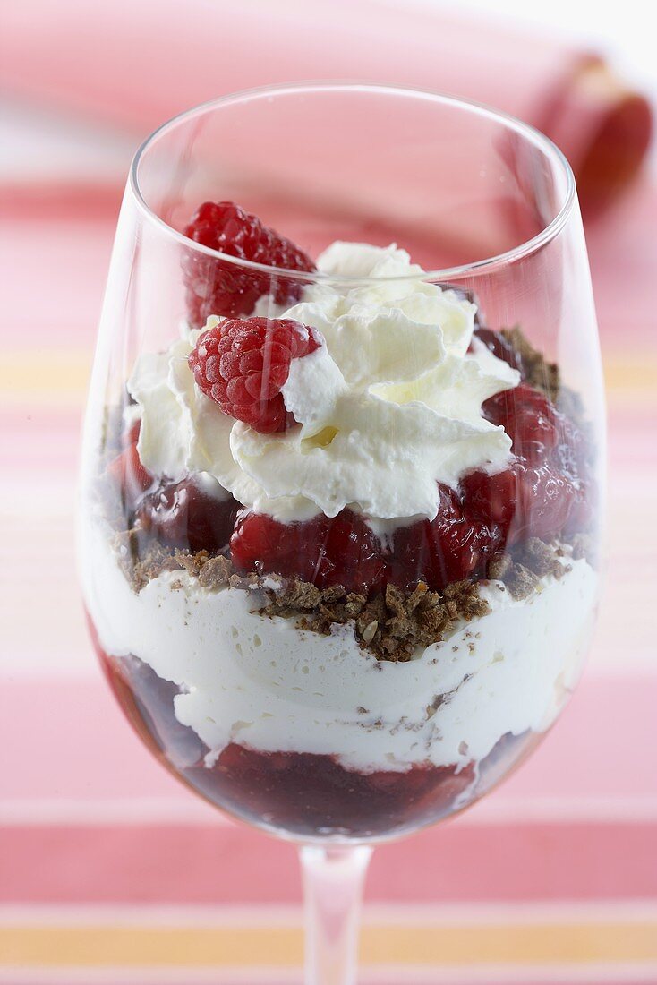 Ambrosia (cream dessert with berries and cherries)