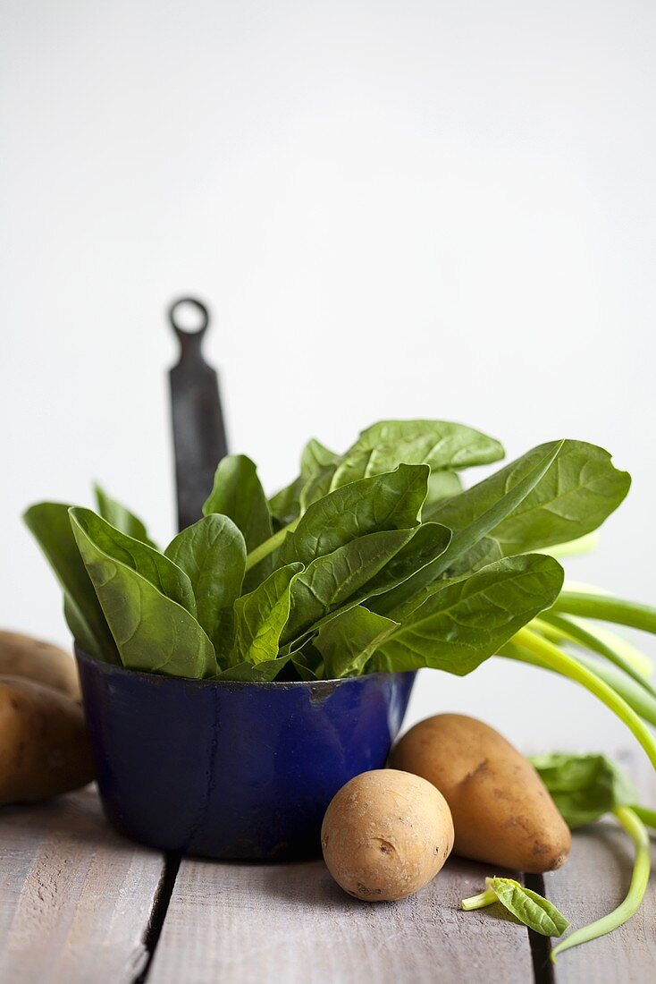 Spinach and potatoes