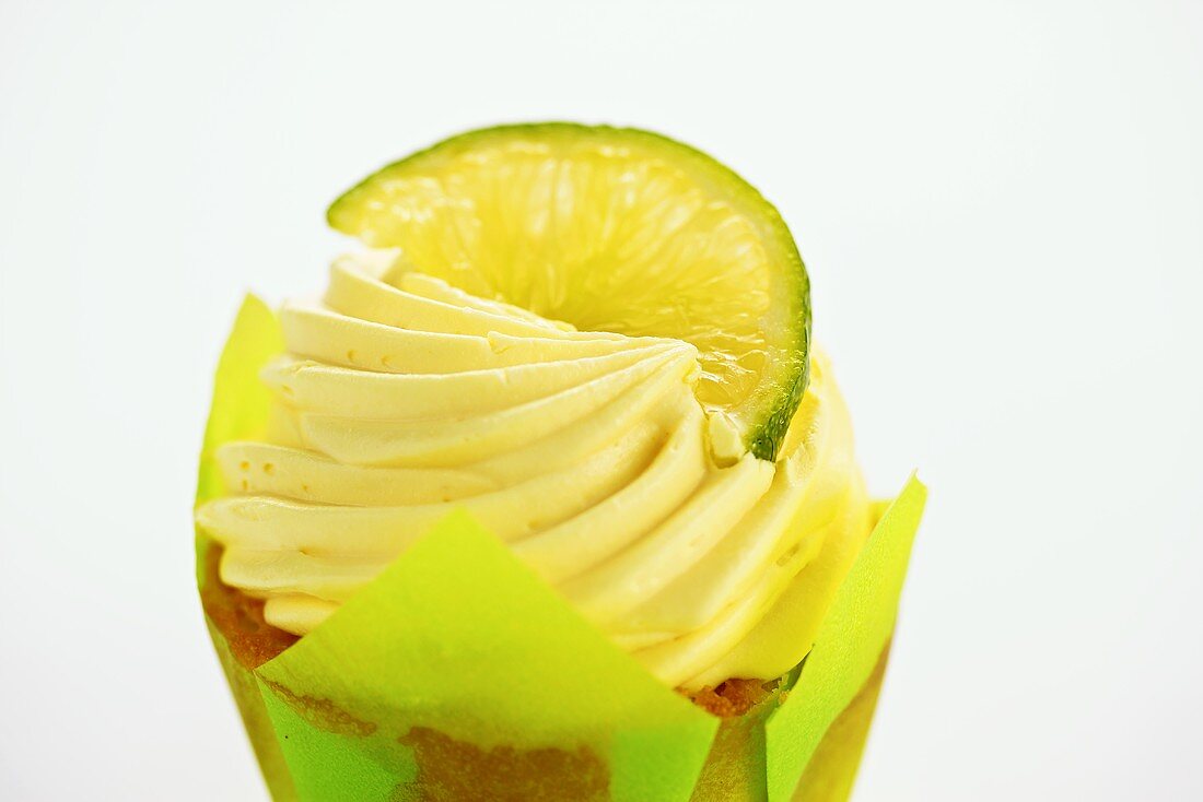 A lime cupcake