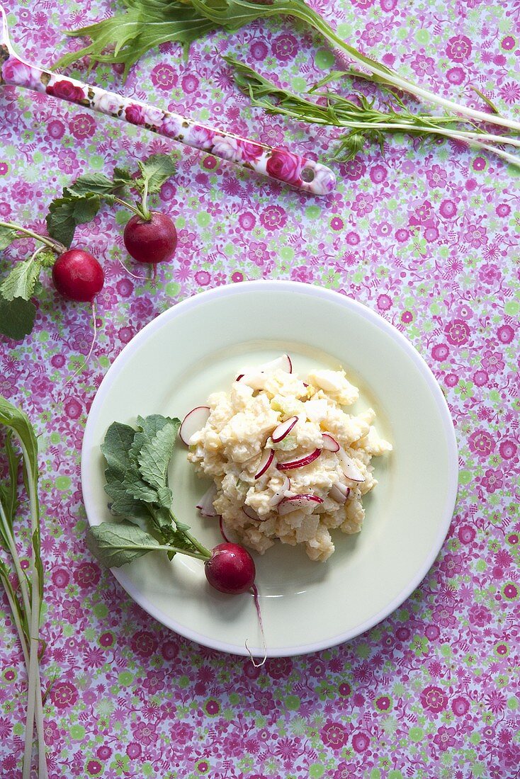 Potato salad with radishes