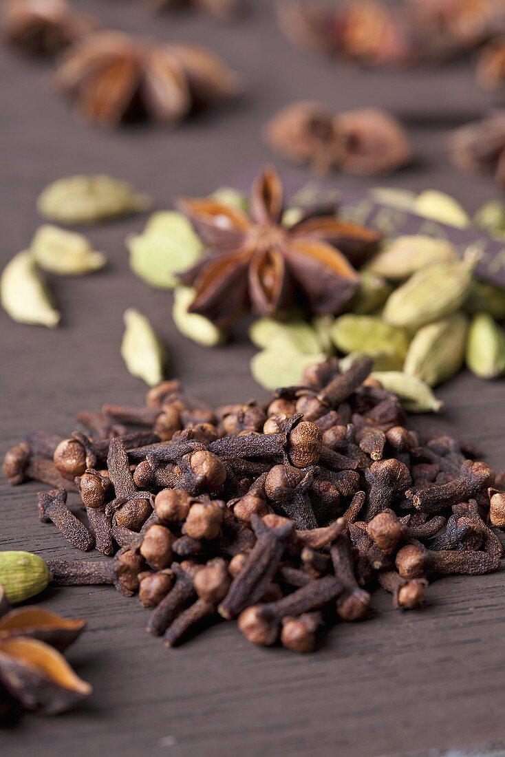 Chai tea spices - cloves, cardamom and star anise