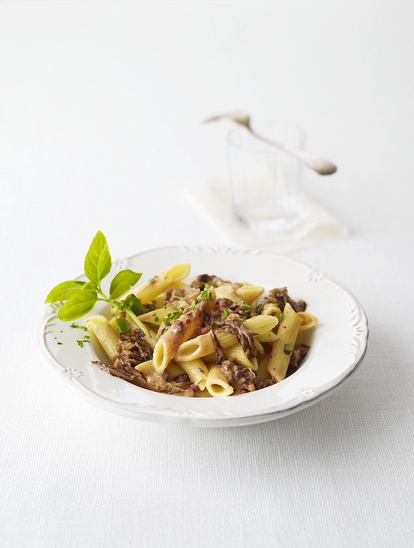 Penne al radicchio (Penne in Radicchiocreme, Italien)