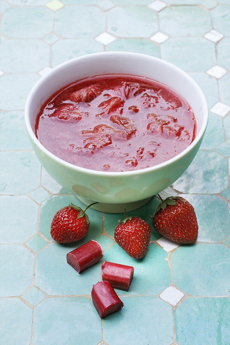 Strawberry and rhubarb compote