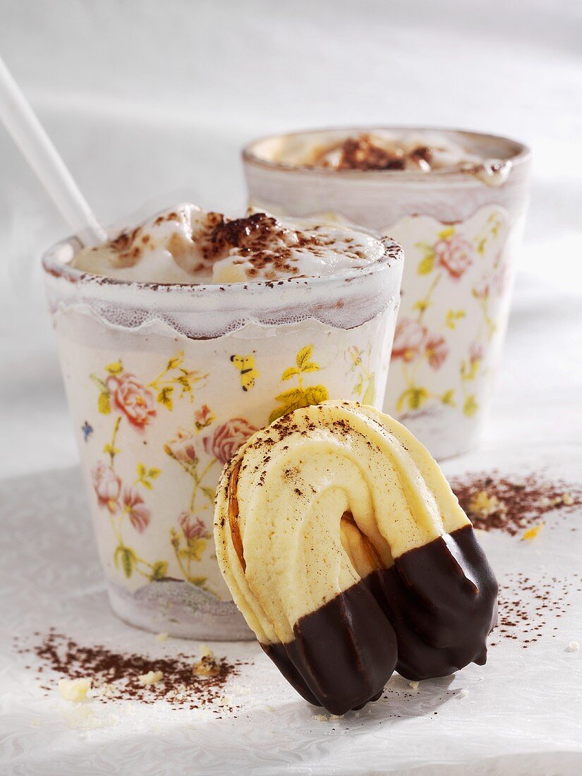 Shortbread biscuits with chocolate