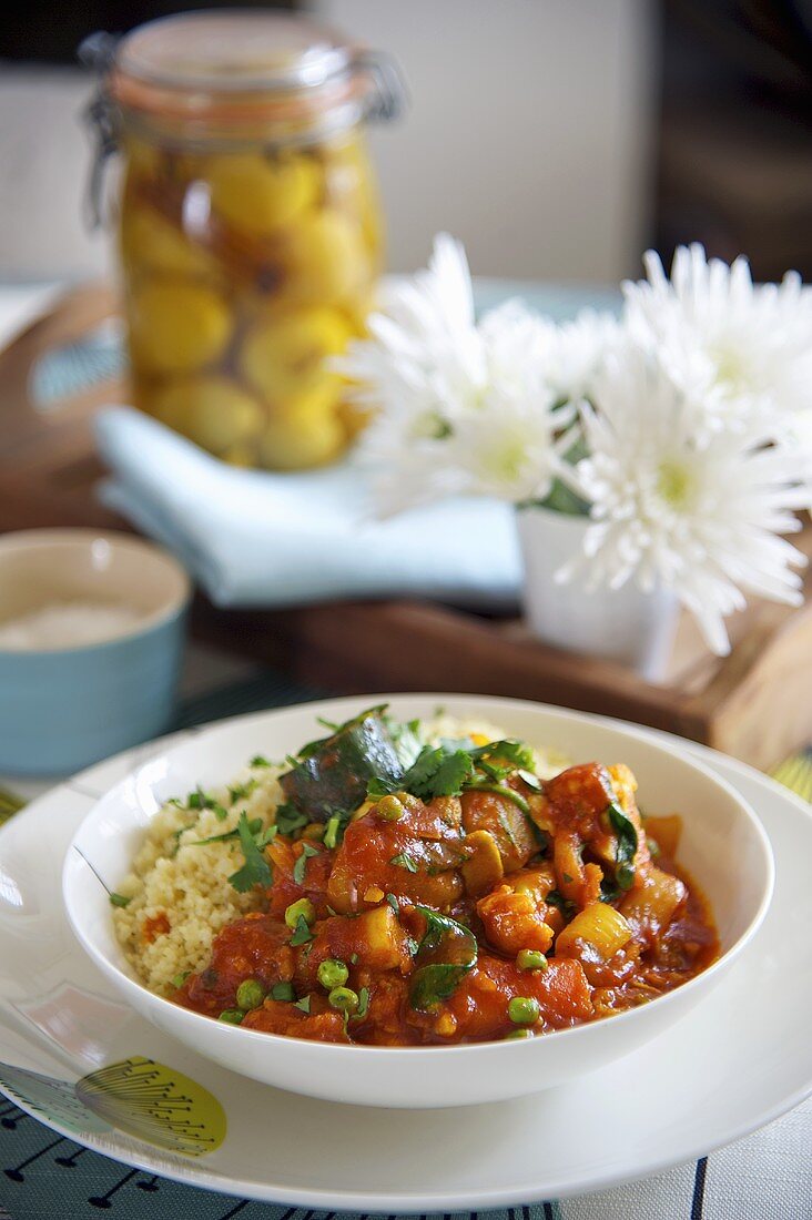 Vegetable tajine with couscous