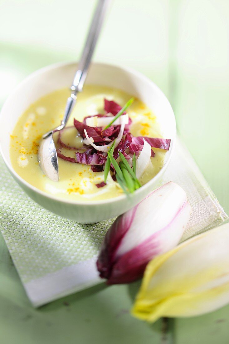 Chicoreesuppe mit Radicchio