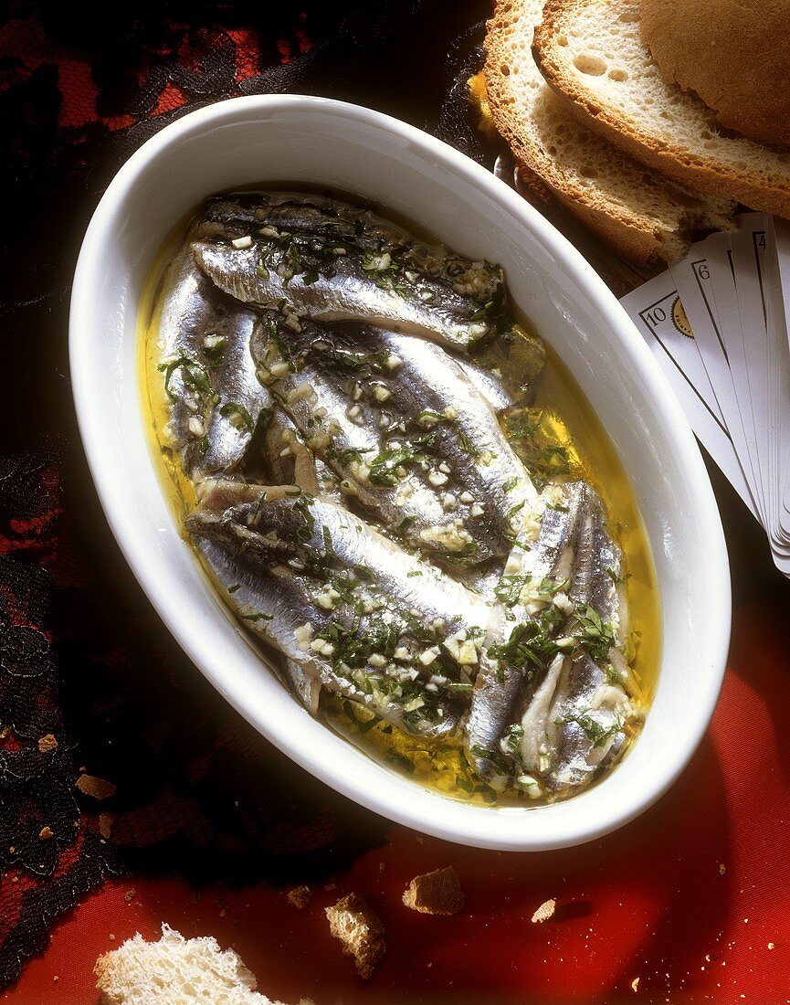 Marinated Anchovies with Garlic